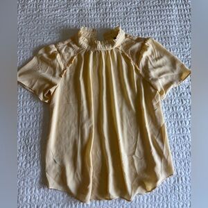 Ann Taylor Yellow Short Sleeve Blouse